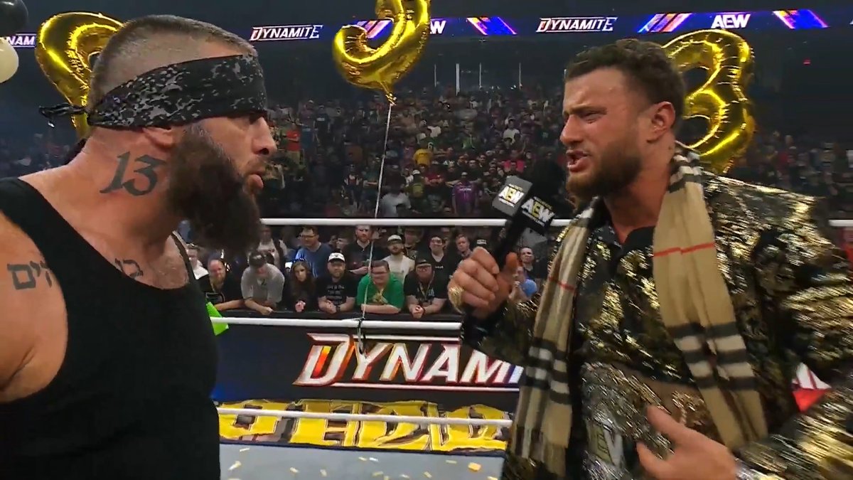 NEW AEW World Champion Maxwell Jacob Friedman™️'s 3x Championship Celebration was cut short by aspiring challengers Mark Briscoe & @RUSHToroBlanco! Watch the #AEWDynamite & #AEWCollision replay RIGHT NOW on @HBOMax!