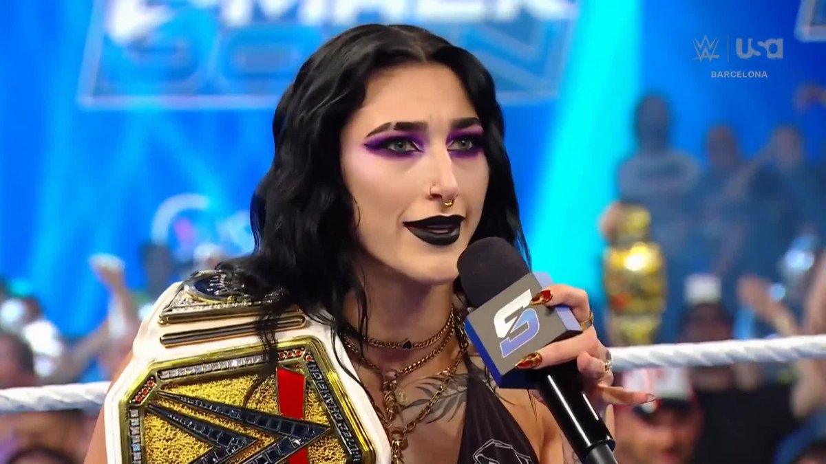 The champ isn't backing down. 😤 RheaRipley_WWE promises to beat Jade Cargill AGAIN, this time at #WWEClash in Italy!