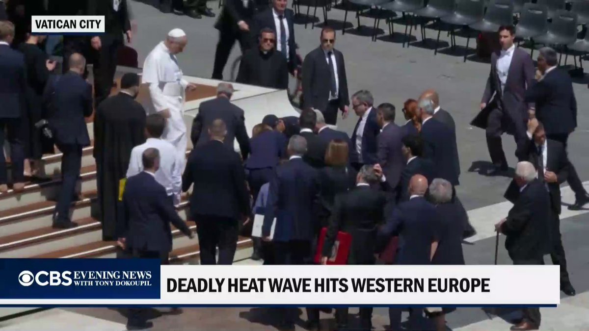 As a heat wave hits parts of Europe, Pope Leo came to the aid of a priest who fainted under the sun of St. Peter's Square.