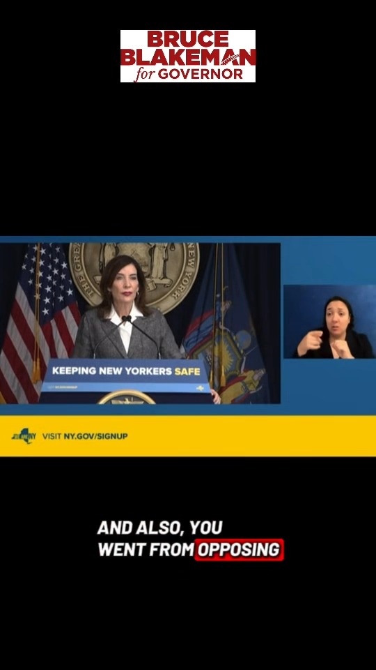 Kathy Hochul is proud. Proud to let violent criminals walk free. Proud to put illegal immigrants ahead of you. New Yorkers are paying the price for her pride. Higher bills. More crime. Less safety. When I am Governor, New York works for New Yorkers again. Not for Kathy Hochul’s agenda.