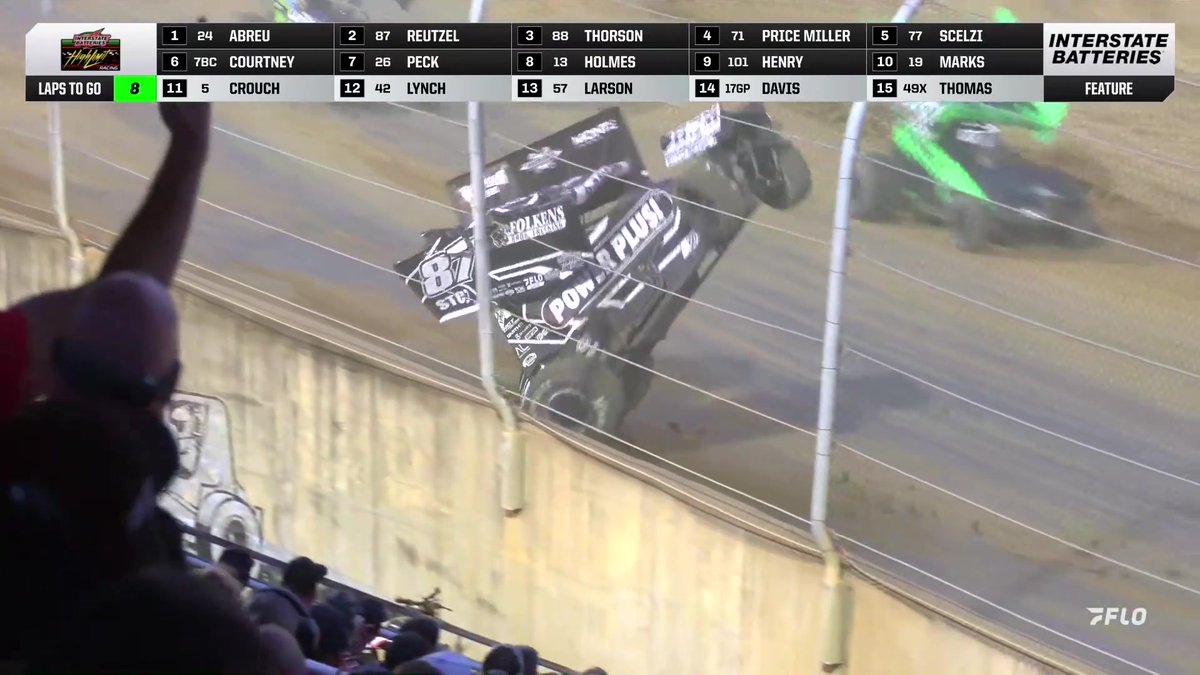 ‼️ Huge moment for High Limit Racing Championship points as Tanner Thorson and Aaron Reutzel tangle at Lawrenceburg Events! #HighLimitRacing