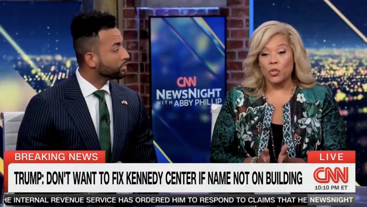 On CNN NewsNight, Tara Setmeyer blows a gasket about the Trump Kennedy Center: “As someone who is a patron of the arts, who loves the Kennedy Center, who was heartbroken to see it destroyed under Donald Trump for this personal vanity project and for him to desecrate a living memorial to John F. Kennedy the way he did in a tacky way like he always does...” The Trump admin saved the Kennedy Center after Democrats not only let it fall into disrepair but used it as a space to amplify the wokest theatre content imaginable.