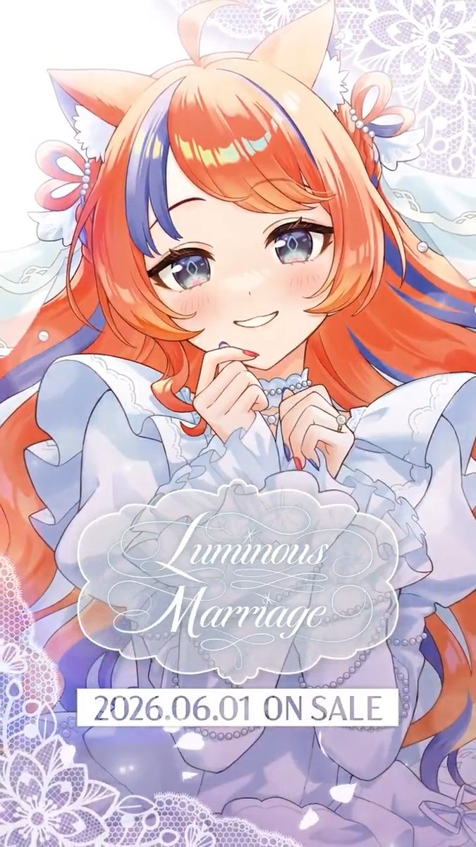 【Luminous Marriage #猫屋敷美紅 ビジュアル紹介】 華やかな衣装に身を包んだ『Luminous Marriage』グッズは 6/1(月)18:00より #にじストア にて販売開始！ 担当：さくろ 様 ▼YouTube Shortsでも公開中！ #にじさんじジューンブライド2026