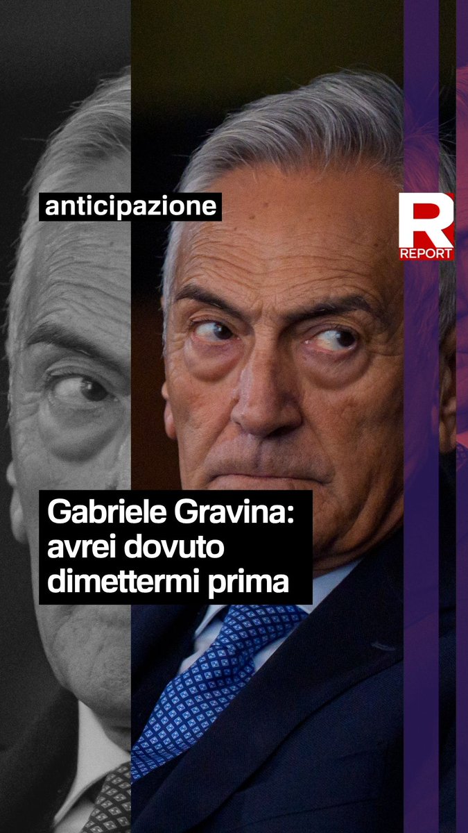 Il presidente dimissionario di Federcalcio Gravina dichiara a Report che avrebbe dovuto dimettersi prima della mancata qualificazione al Mondiale per dare un segnale al Paese sull’impossibilità di riformare il sistema, che vive di veti e giochi di potere. Domenica, 20.30, #Rai3