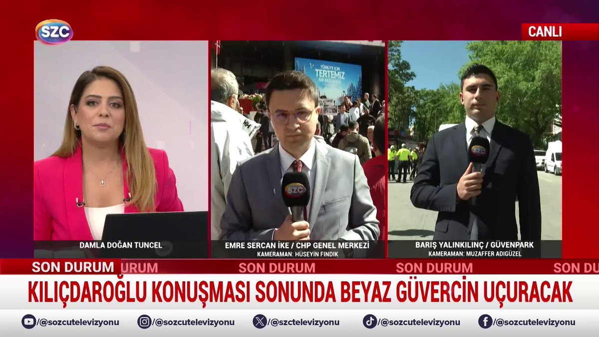 📌 CHP'de 1 bayram, 2 ayrı bayramlaşma! Ankara'da hareketli saatler... Özgür Özel Güvenpark'ta, Kemal Kılıçdaroğlu ise Genel Merkez'de aynı saatte partililerle buluşuyor. Bölgede dikkat çeken TOMA'lı güvenlik önlemleri ve alandaki son durum ne? Özgür Özel otobüsün üzerinden hangi mesajları verecek? Sözcü TV muhabiri Barış Yalınkılınç, Güvenpark'tan aktardı. Damla Doğan Tuncel Barış Yalınkılınç