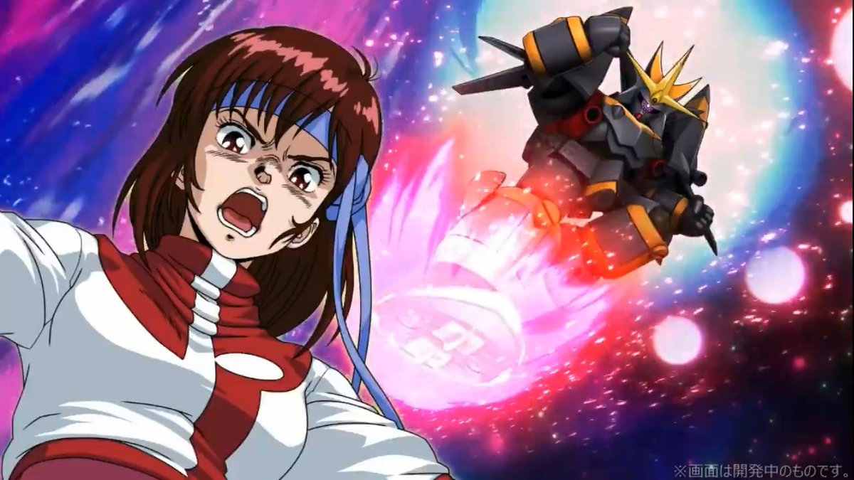 【スーパーイナズマキック 戦闘演出紹介】 5月31日開始の『4ステップアップガシャ-燃やせハート、ぶつかれガッツ-』に、『ガンバスター』（タカヤ・ノリコ）の『【SSR】スーパーイナズマキック』が登場！！ 戦闘演出を公開します！！！ #スパロボ #スパロボDD