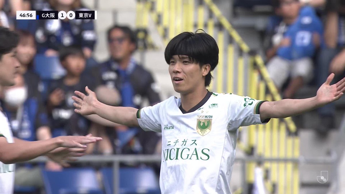 古巣からゴールを奪う！ 福田湧矢の右足で同点弾⚽️🔥 🎦 ゴール動画 🏆 明治安田Ｊ１百年構想リーグ プレーオフラウンド 第1戦 🆚 Ｇ大阪vs東京Ｖ 🔢 1-1 ⌚️ 47分 ⚽️ 福田 湧矢（東京Ｖ） #Ｊリーグ