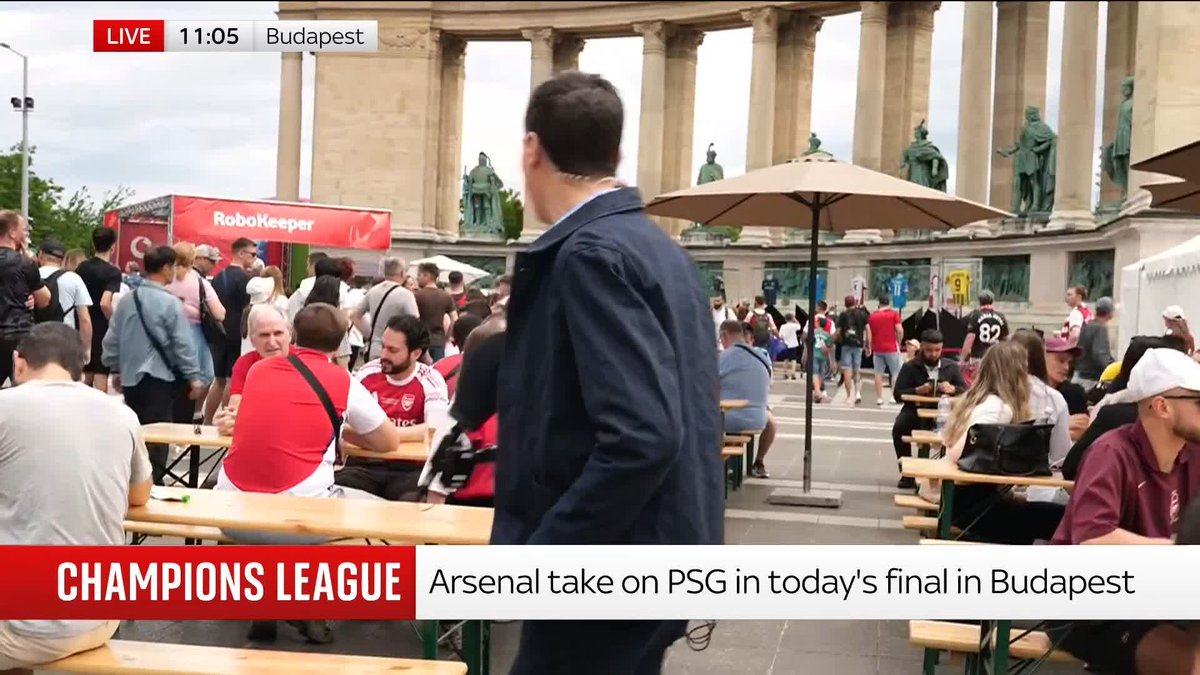 'Mikel Arteta is the man. The team is unbelievable.' Sky's Rob Harris is live in Budapest, and he speaks to Arsenal fans as the Premier League winners are set to take on PSG in today's Champions League final 📺 Sky 501, Virgin 602 and YouTube