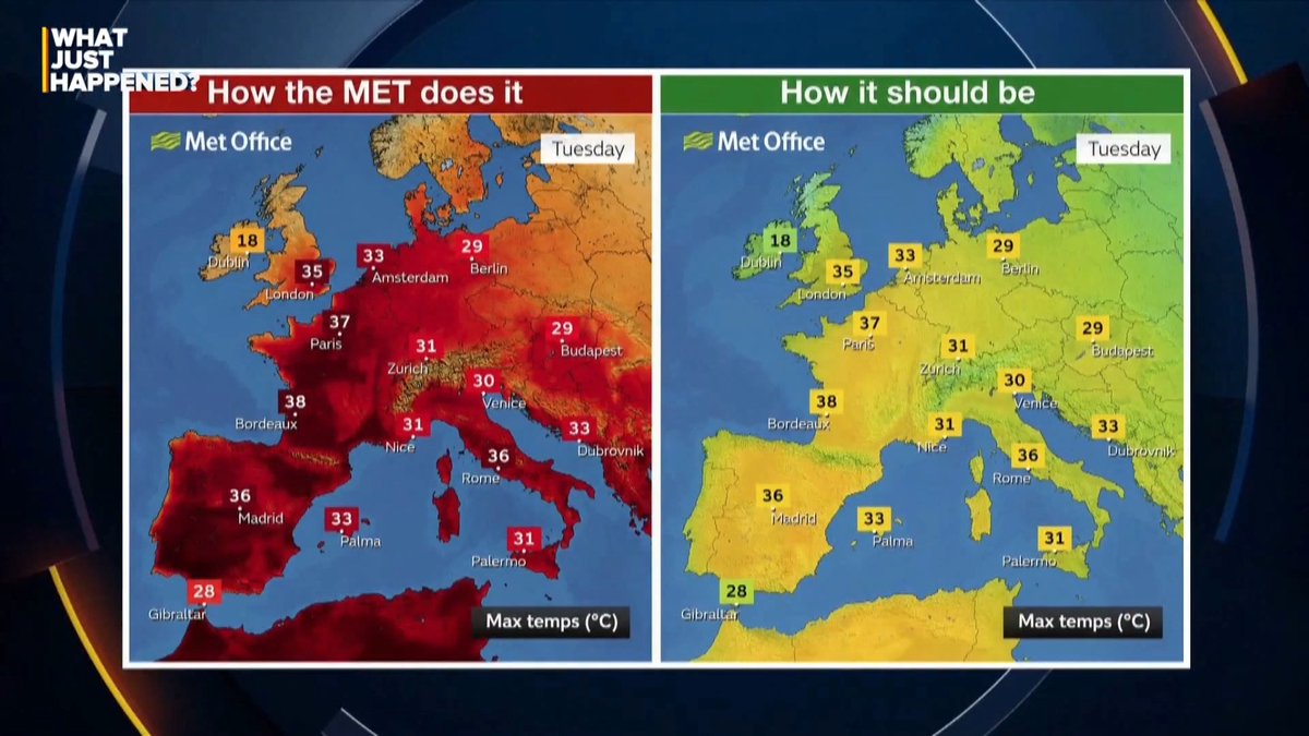 Peter Barnes has accused the BBC of "scaremongering" with its weather maps during the heatwave. "It all started with Covid. Their weather maps are just going to be black by the end of the year!" What Just Happened? Kevin O'Sullivan Samara Gill Peter C. Barnes