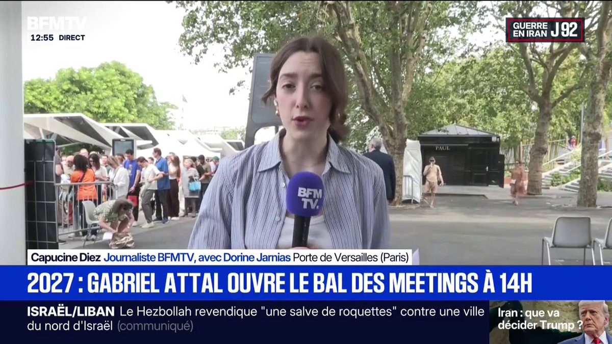 2027: les premiers militants arrivent pour assister au premier meeting de Gabriel Attal