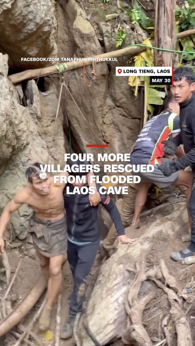 Videos show the dramatic moments as four Laos villagers emerge from the flooded cave after being trapped for more than a week. They walked and crawled out on their own as rescuers were preparing to enter the cave, according to Bounkham Luanglath of the Lao People's Volunteer Association. Follow live updates.