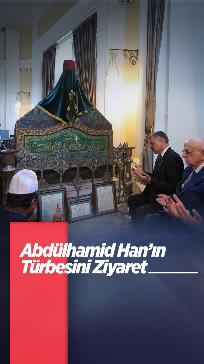 TBMM 27. Başkanı Sayın İsmail Kahraman ile birlikte cennetmekân Sultan II. Abdülhamid Han’ın türbesini ziyaret ettik. Aziz hatırasını rahmetle yad ederken, tarihimize, ecdadımıza ve milletimize karşı sorumluluğumuzu bir kez daha tefekkür ettik. Tarihine sahip çıkan milletler geleceğini de güçlü inşa eder. Rabbim ecdadımızın emanetine layık olmayı, bu aziz millete hizmet yolunda onların izinden yürümeyi nasip etsin inşallah.