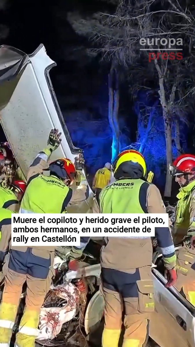 Muere el copiloto y resulta herido grave el piloto, ambos hermanos, en un accidente de rally en Castellón