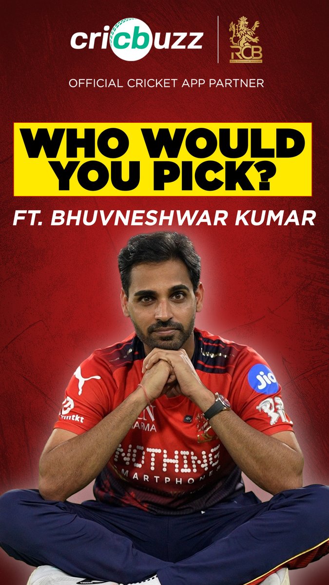 Need 50 off the last 5 Overs 🏏 Which 5 active bowlers would Bhuvneshwar Kumar pick to bowl one over each ❓ Watch NOW 📲 Royal Challengers Bengaluru