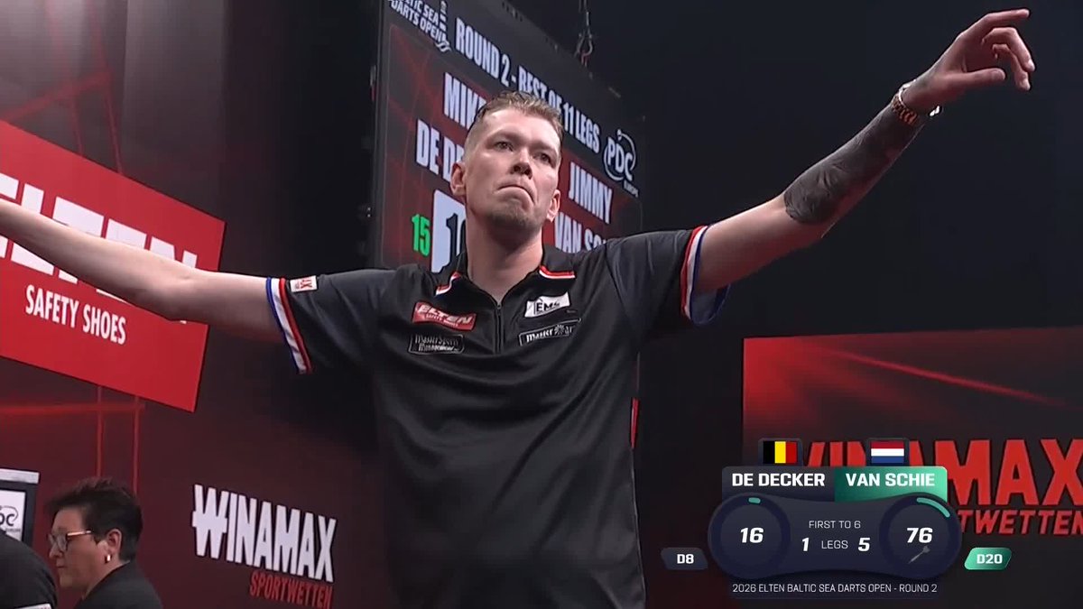 DELIGHT FOR VAN SCHIE! 🇳🇱 Jimmy van Schie's dream debut run continues on the European Tour, as the Dutchman breezes past Mike De Decker to reach Finals Day! 📺 #ET8
