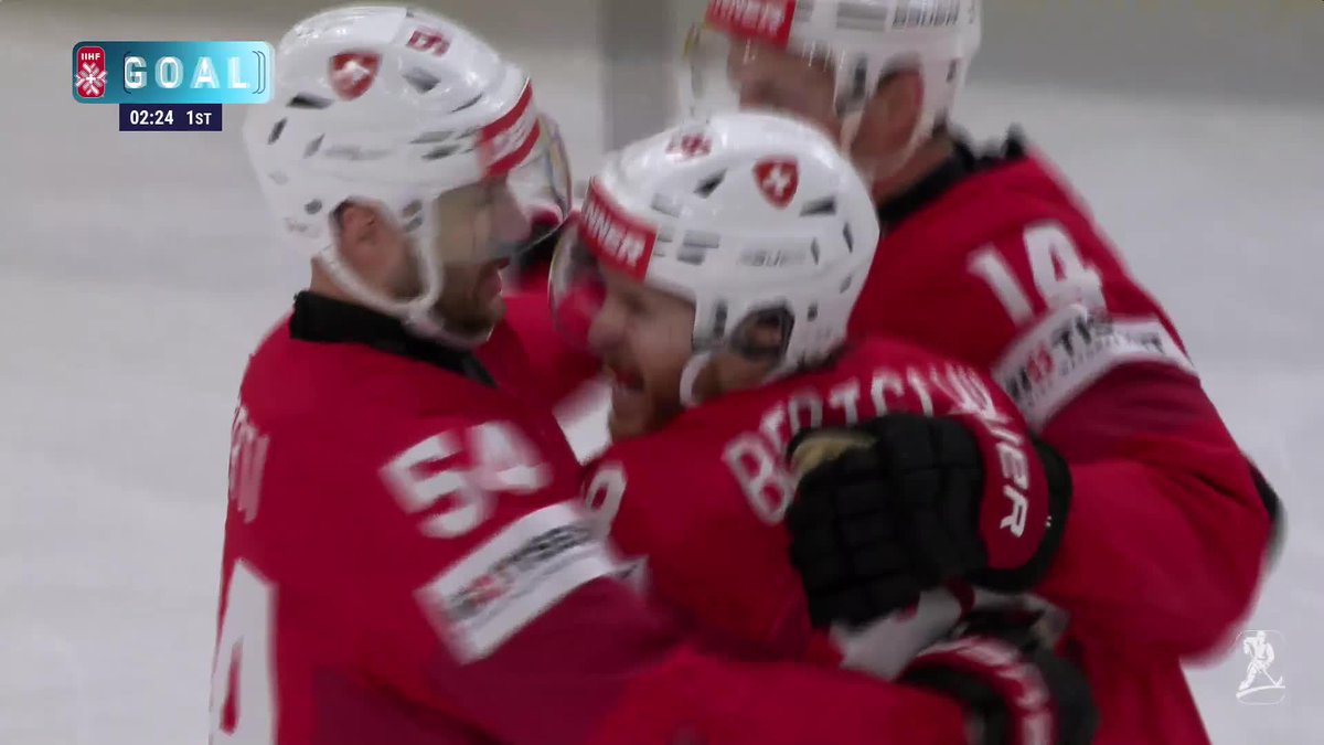 Christoph Bertschy wins the puck battle and puts @swissicehockey on the board first 🚨🇨🇭 #MensWorlds #IIHF