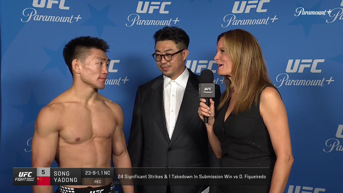 "I'd like to fight a rematch with Petr Yan." Song Yadong wants the champ next! 📺 Paramount+