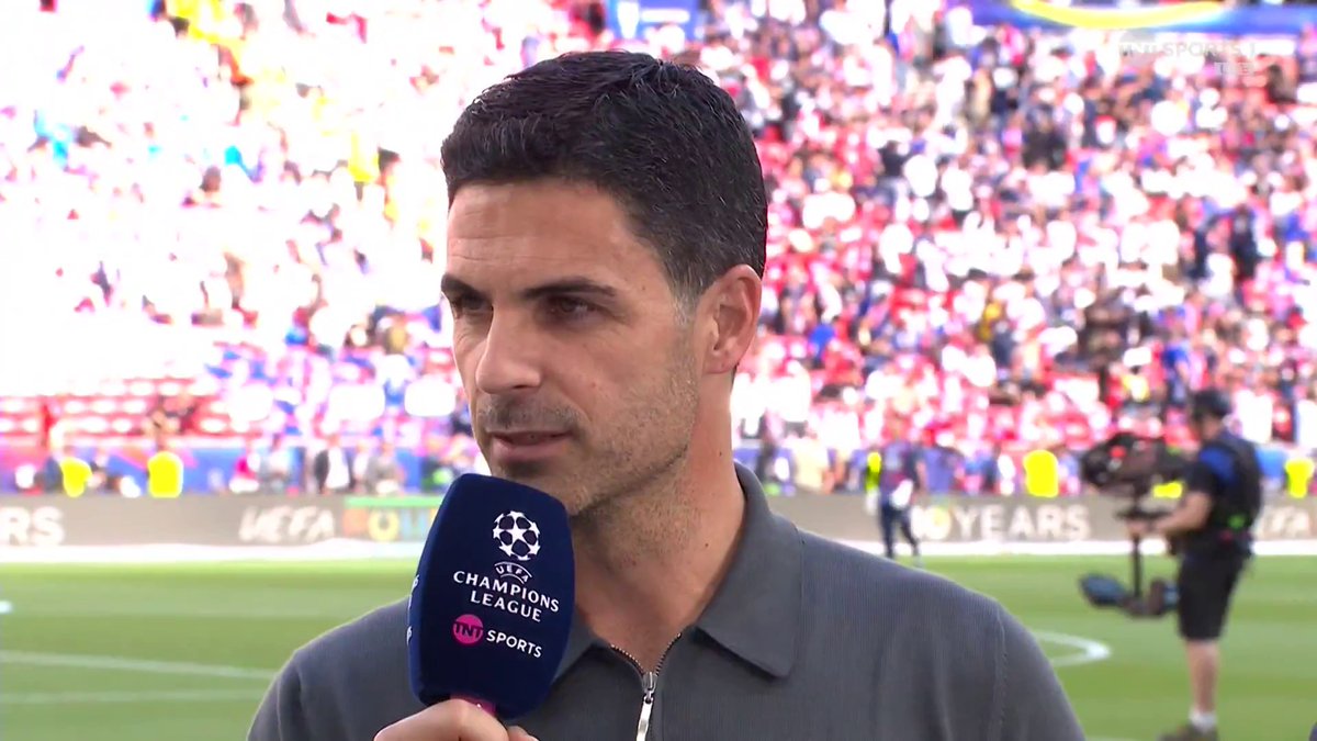💬 "I'm sure [the fans] have enjoyed the Premier League... and now we have to give them the Champions League." Mikel Arteta speaks before the UEFA Champions League final 🎙️ 📺 TNT Sports &amp; HBO Max