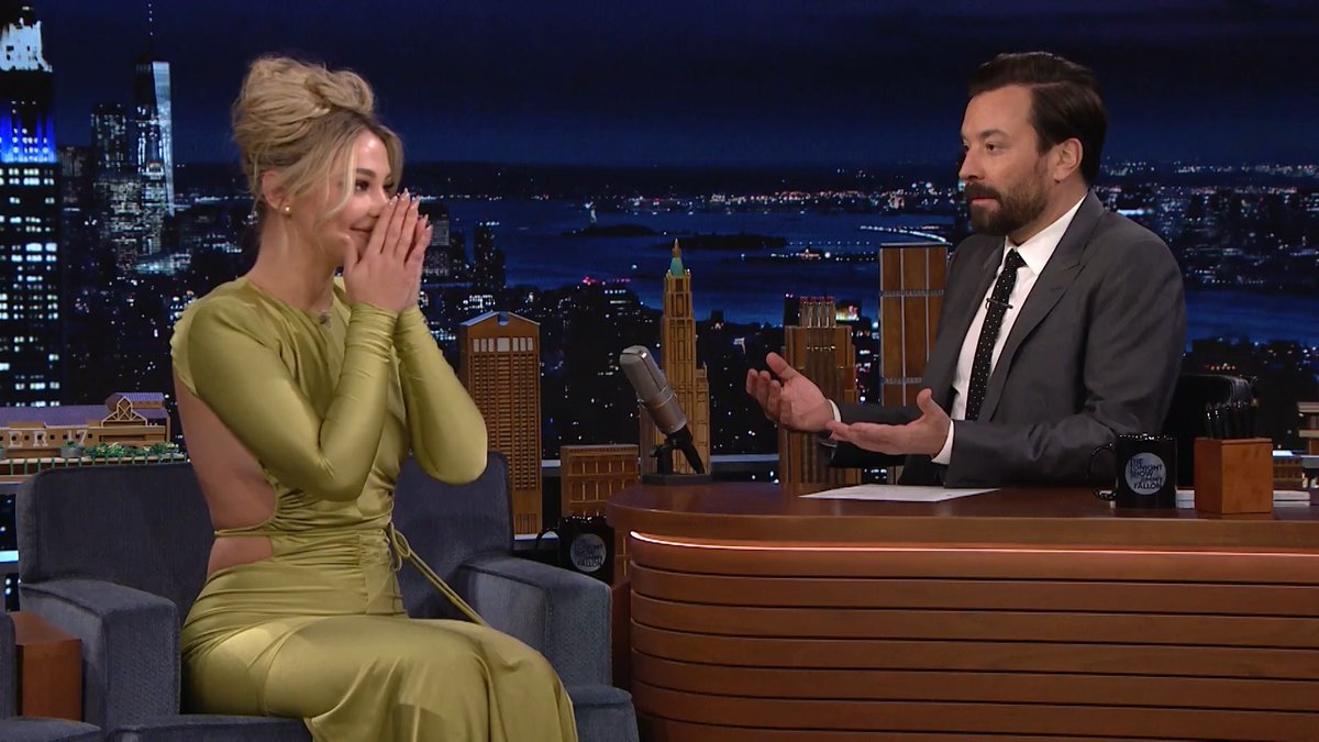 .Madelyn Cline reacts to throwback footage of her acting in a Chuck E. Cheese commercial. #FallonFlashback