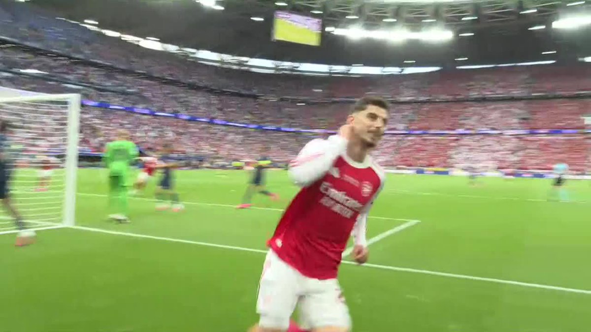 LA COBRA DE LOS PARTIDOS IMPORTANTES: así fue el gol de Kai Havertz para el 1-0 de Arsenal vs. PSG en la Final de la #Champions. 📺 La #UCLfinal, por #DisneyPlus Plan Premium