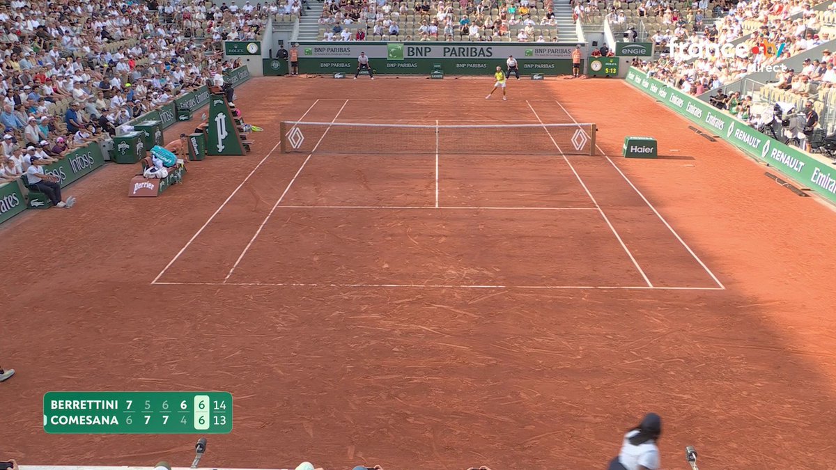 Ce Roland Garros c’est n’importe quoi, Berrettini 🇮🇹 qui était en miette avant Roland qui sort un combat comme ça Le respect est immense.