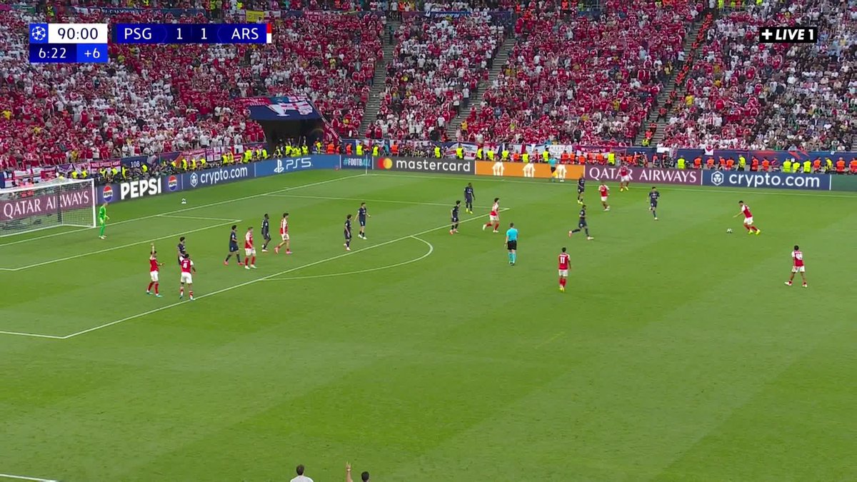 Bradley Barcola avait la balle de match au bout du pied à la 97e minute 😱 Cette finale va donc se jouer en prolongation... ou plus 👀 #PSGARS | #UCLFinal