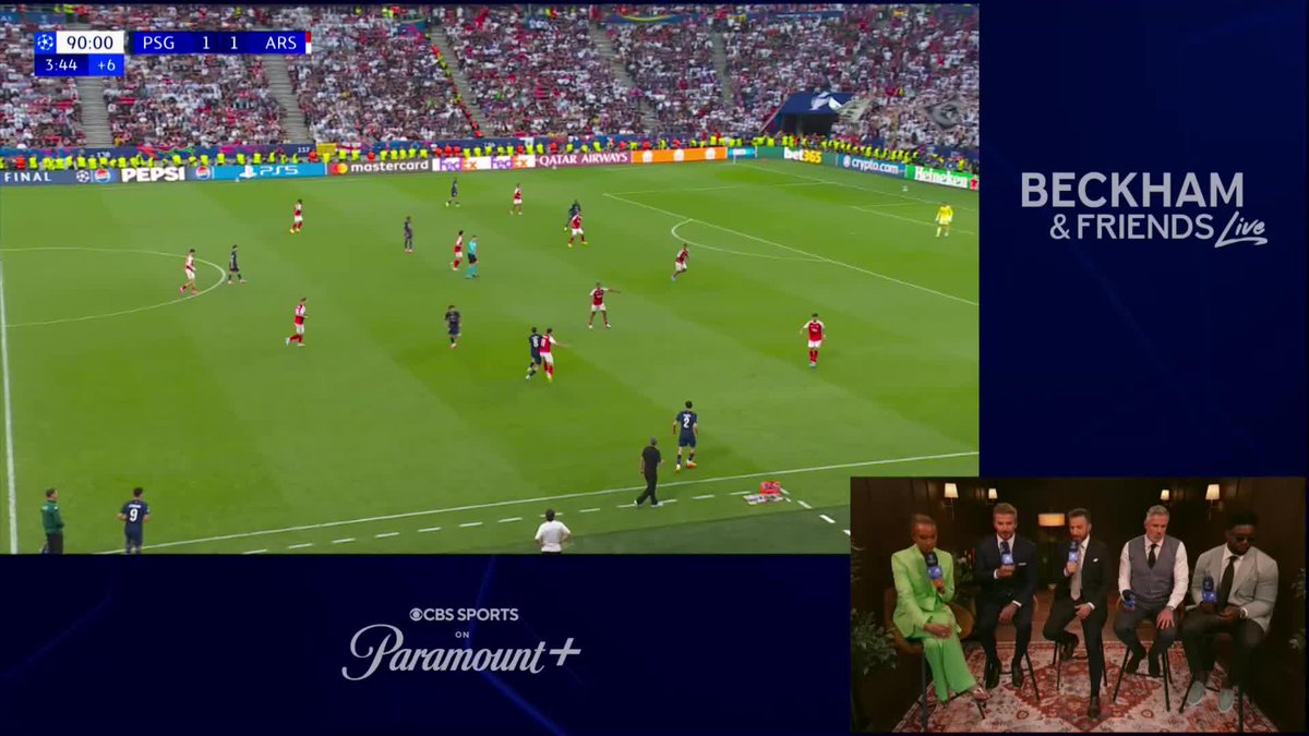 “Don't stop until that final whistle.” 🏆 Sir David Beckham reflects on Manchester United's unforgettable comeback in the 1999 UCL Final ✨ Stream the Beckham &amp; Friends Live altcast exclusively on Paramount+ 📺