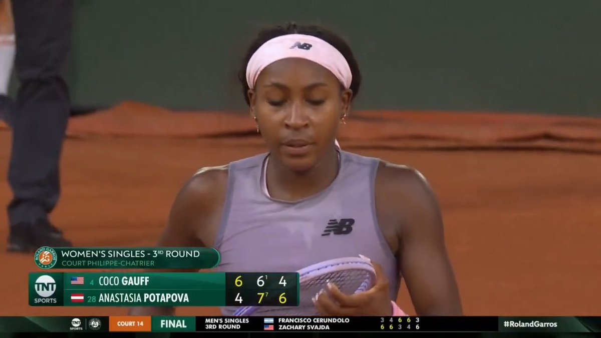 No. 4 Coco Gauff has been ELIMINATED by No. 28 Anastasia Potapova 🤯 There will be a new #RolandGarros champion for both the men's and women's singles 😲