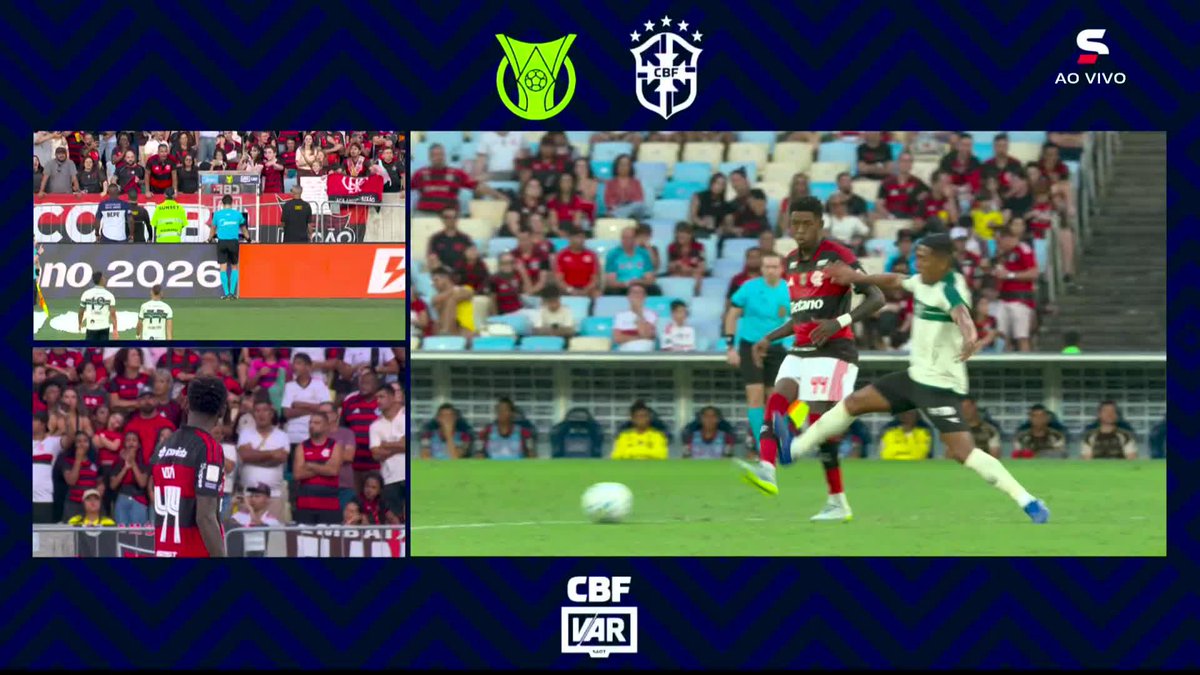 Após revisão de vídeo, Pedro Rocha, do Coritiba, é expulso por esta entrada em Vitão, do Flamengo. #futebol #flamengo #coritiba #brasileirao