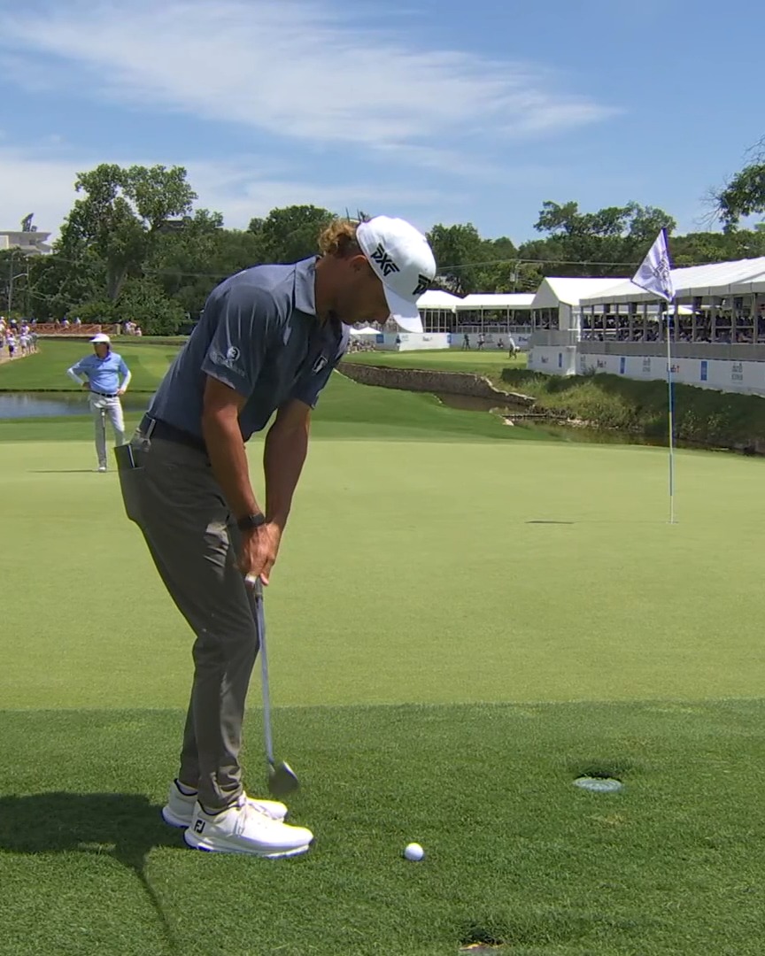 Chip-in to take the lead! Eric Cole is now 12-under Charles Schwab Challenge. 📺 CBS