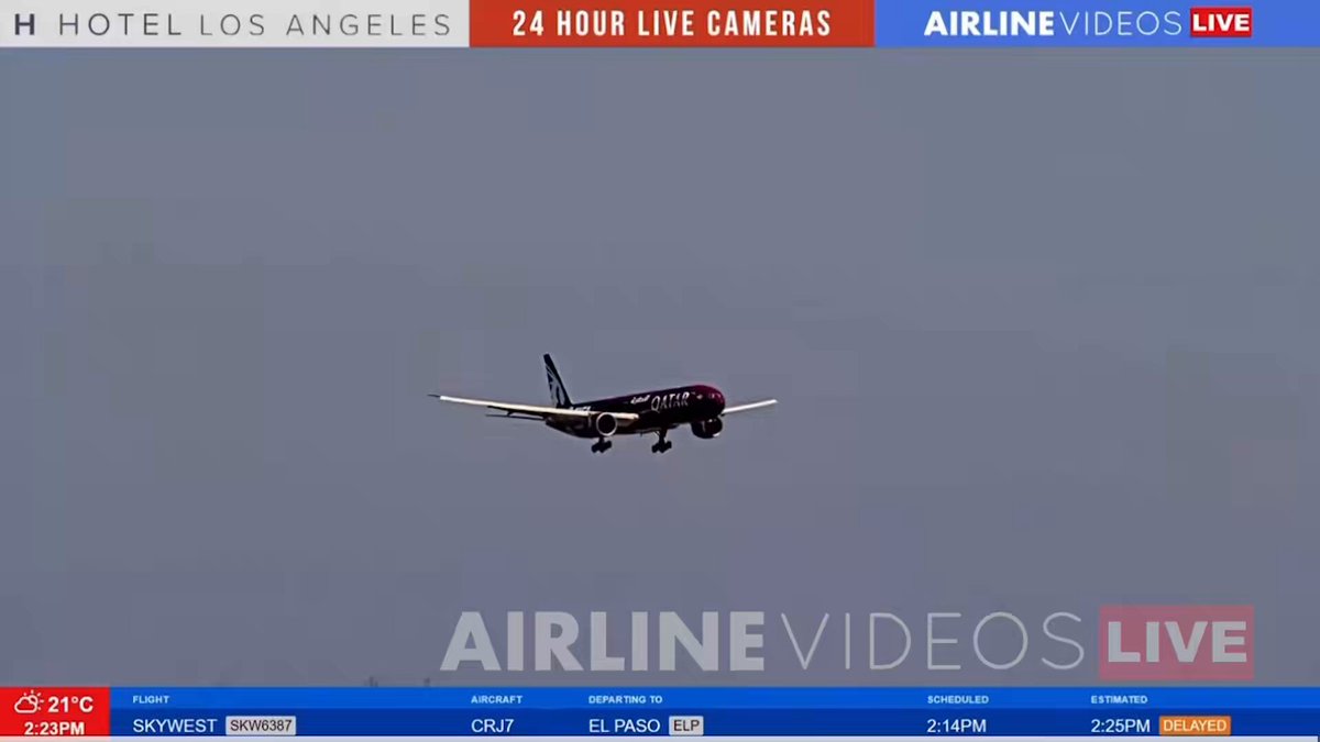 HAPPENING NOW at LAX! ⚽✈️ The spotlight is on Los Angeles as the Qatar Airways Boeing 777-300ER wearing the special FIFA World Cup 2026 livery arrives from Dublin! With the world’s biggest sporting event just around the corner, this stunning jet makes a memorable entrance as seen live on the 24/7 Airline Videos Live broadcast on May 30, 2026.