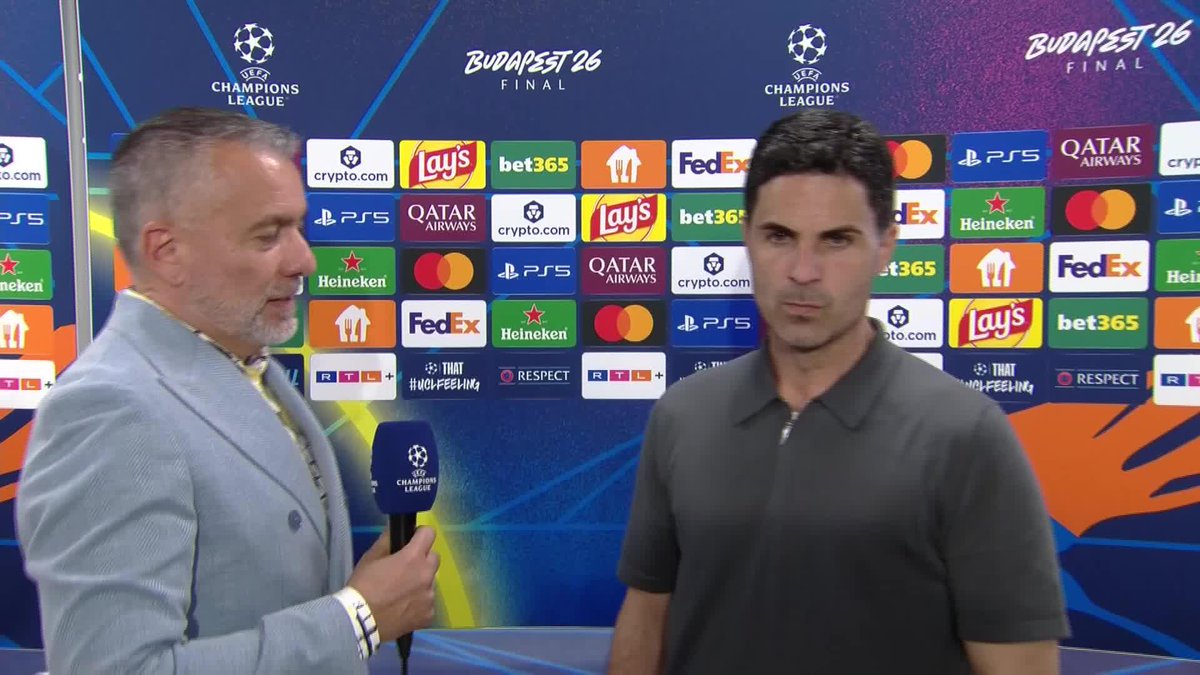 “When you are so close against the best team in the world, they are tough to control and so tough to play against. You take them to penalties, you want a different outcome today and it didn't happen.” Mikel Arteta reflects on Arsenal coming up just short in the UCL Final 💔