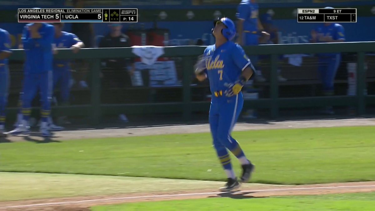 NO. 1 UCLA WITH BACK-TO-BACK HOMERS IN THE 9TH TO KEEP ITS SEASON ALIVE‼️