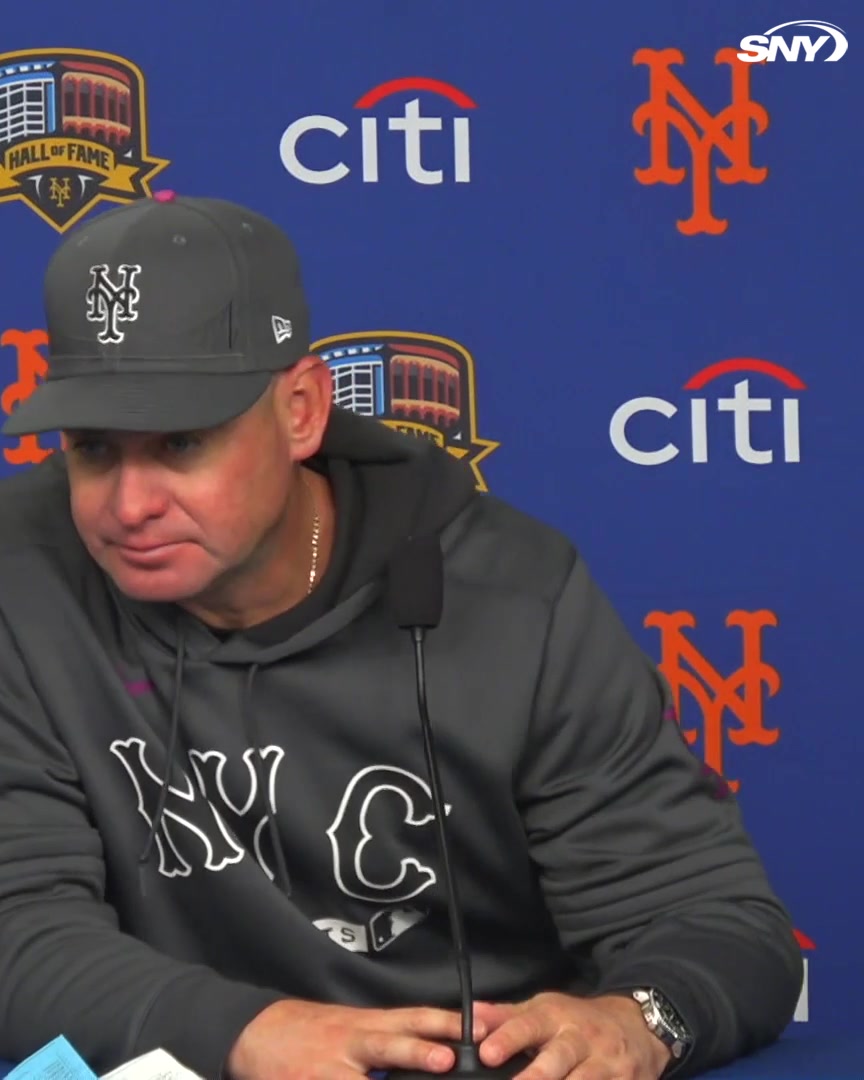 Carlos Mendoza was asked about Lee Mazzilli shouting him out in his Mets Hall of Fame speech: "I consider him a friend. I get text messages from him. He stops by once a homestand, he's in the office. It means a lot."