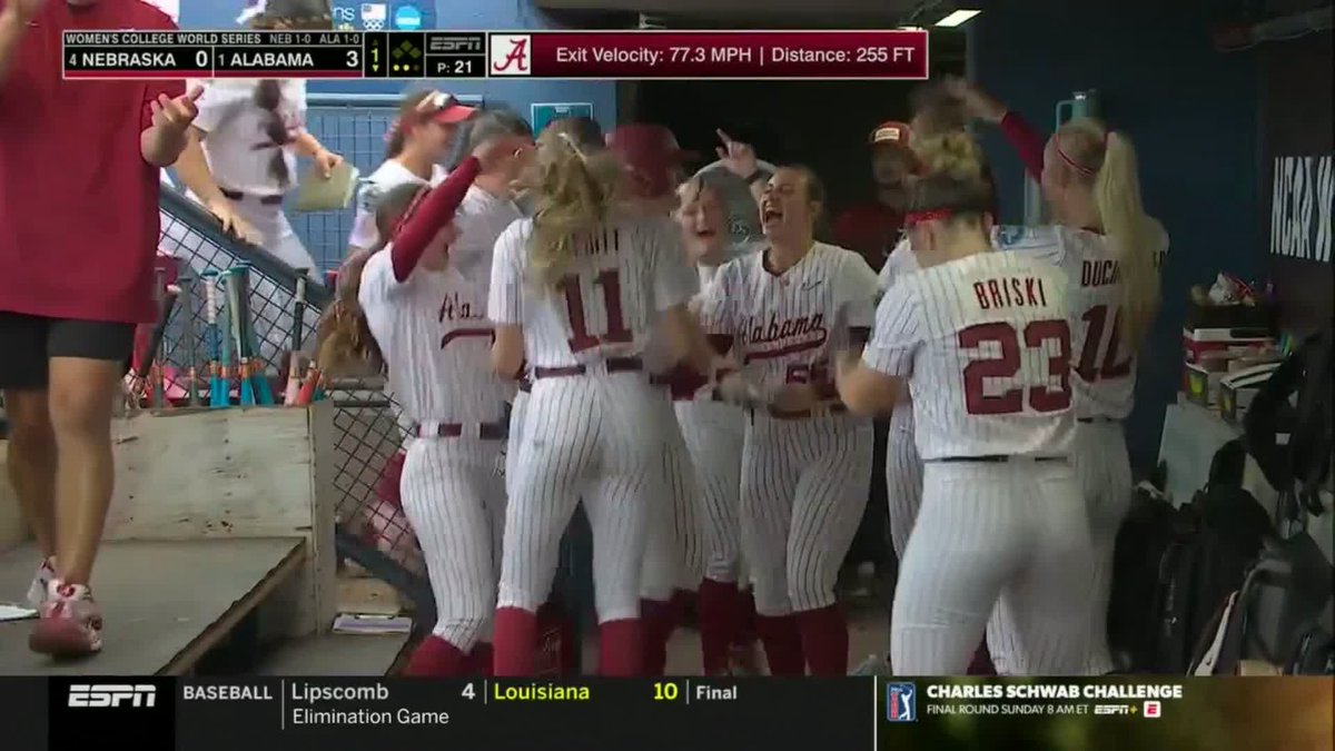 MARLIE MEANS BUSINESS 😤 #WCWS x 🎥 ESPN / Alabama Softball