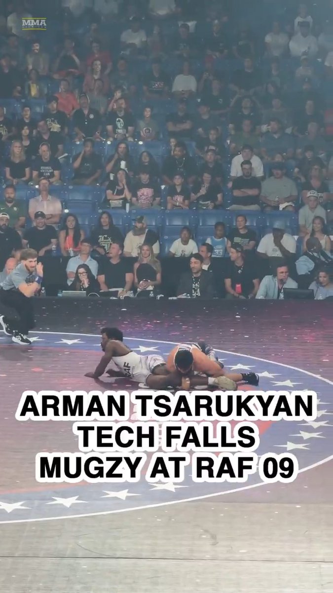 Arman Tsarukyan closes his tech fall win over Mugzy IN STYLE at #RAF 09. 👀