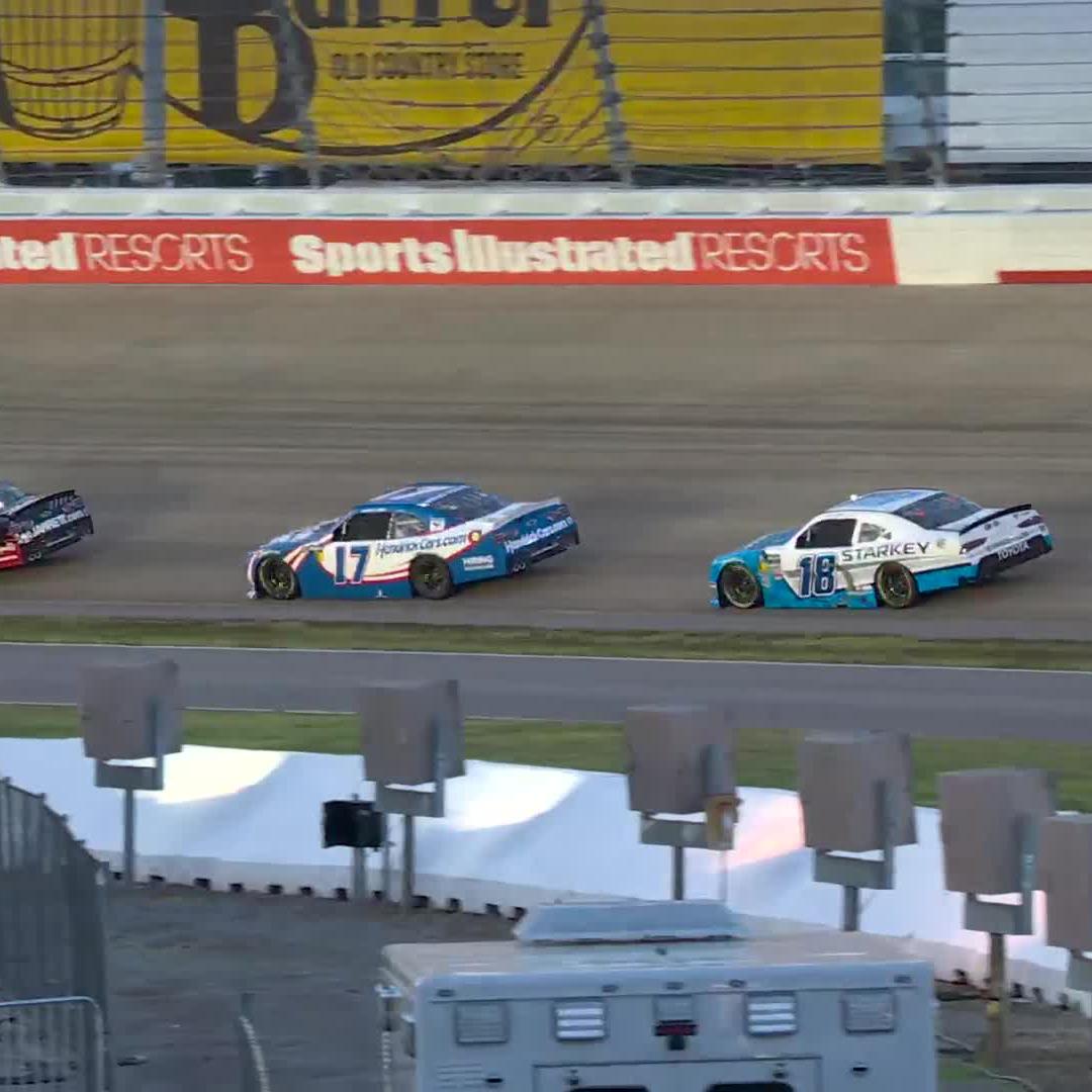 WHAT A SAVE! Kyle Larson keeps his No. 88 out of trouble.