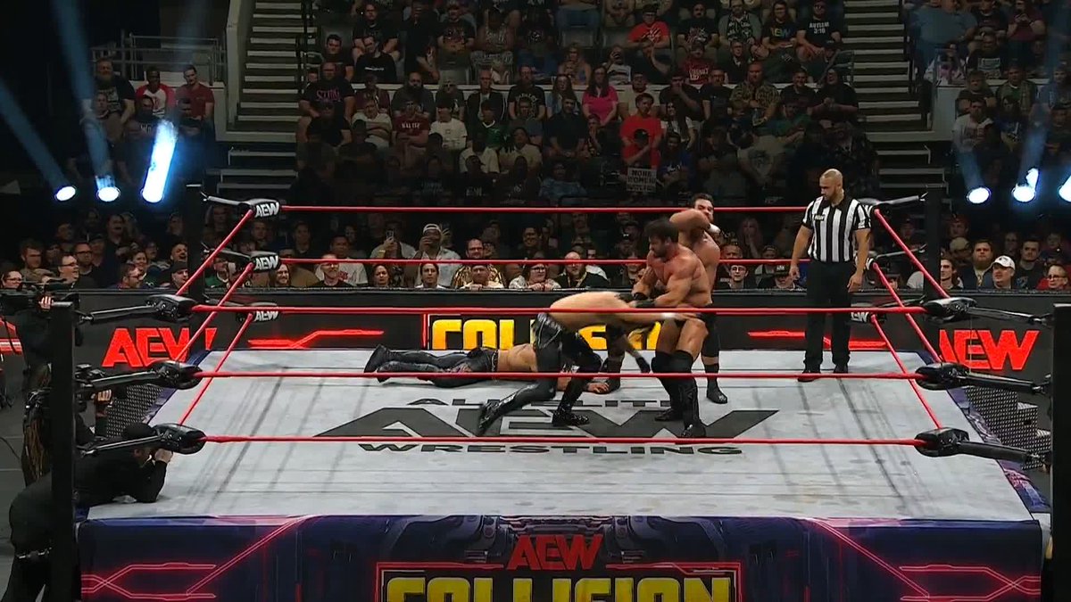 A DOMINANT victory for the returning Jake Doyle & @BrianCageGMSI! Watch #AEWCollision LIVE NATIONWIDE on TNT & HBO Max