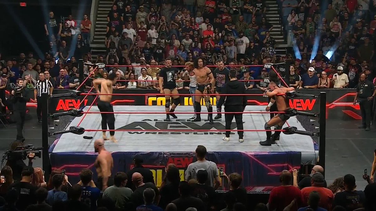 Takeshita, Speedball, the Conglomeration and the Death Riders stand tall at the end of Collision! Watch the #AEWCollision replay RIGHT NOW on @HBOMax!