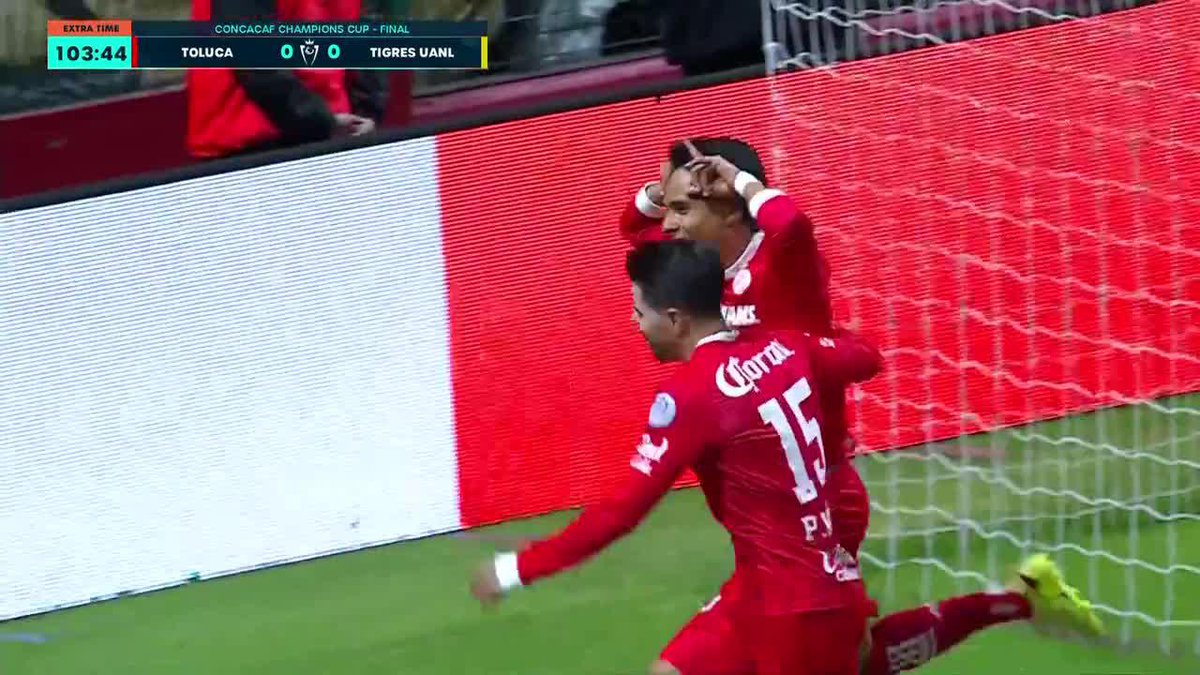 ‼️🇲🇽 TOLUCA SE PONE EN VENTAJA VS TIGRES EN LA PRÓRROGA Y POR AHORA ES EL CAMPEÓN DE LA CONCACAF CHAMPIONS CUP.