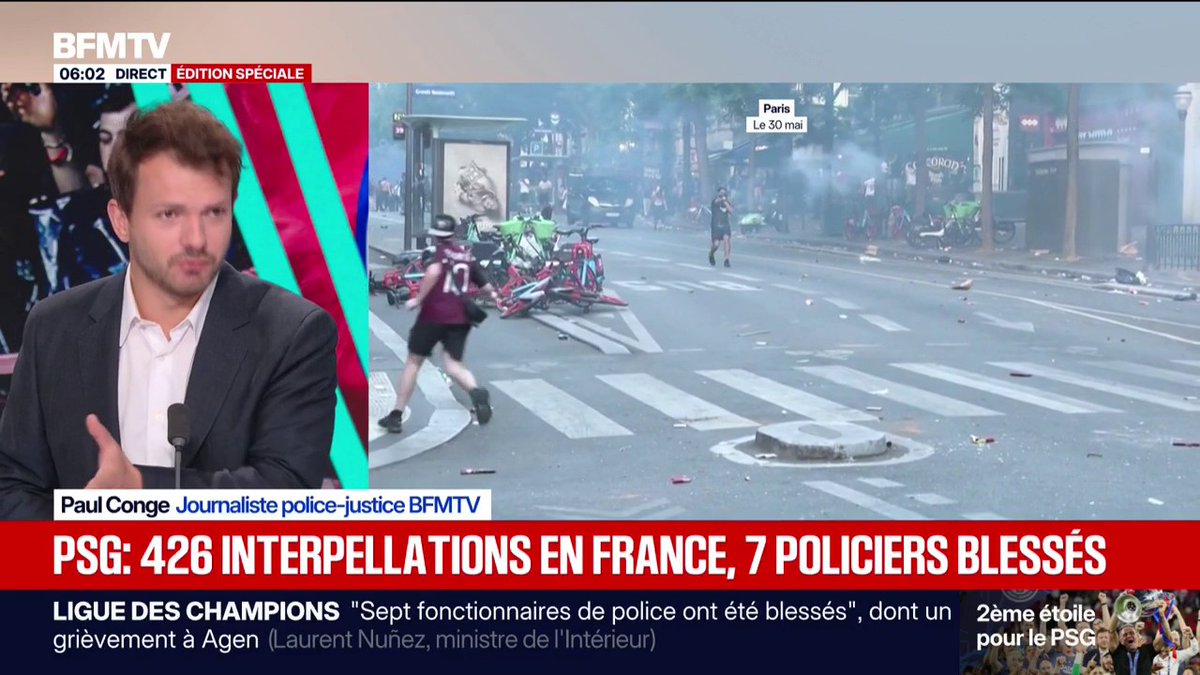 Victoire du PSG: le bilan provisoire fait état de 426 interpellations, dont 283 à Paris