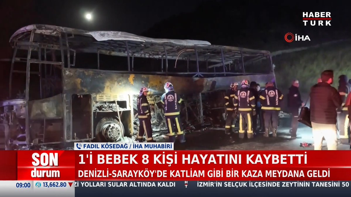 #SONDURUM - Denizli-Sarayköy'de katliam gibi bir kaza meydana geldi. 1'i bebek 8 kişi hayatını kaybetti.