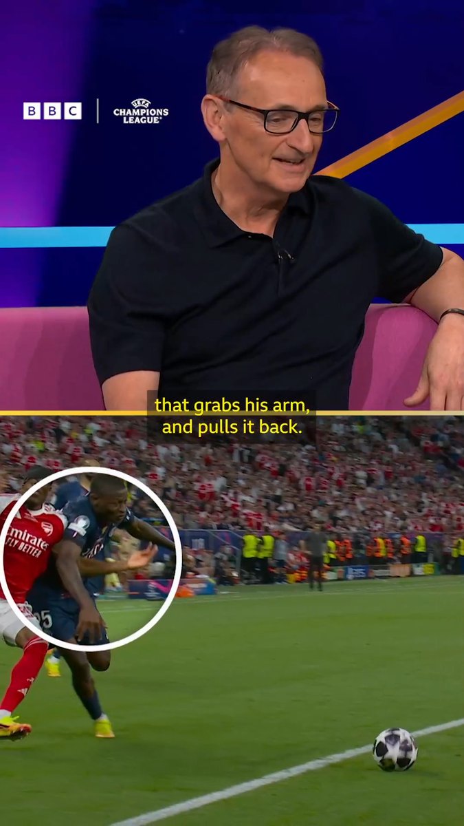 🗣️"I don't think it's a penalty." ❌ The Match of the Day panel agree that Arsenal shouldn't have been awarded a spot-kick during extra time in the Champions League final 🤝