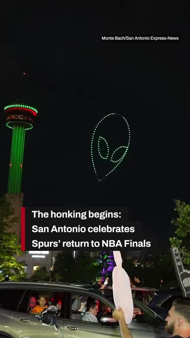 Spurs fans going wild on the streets of San Antonio after the Spurs advance to the NBA Finals