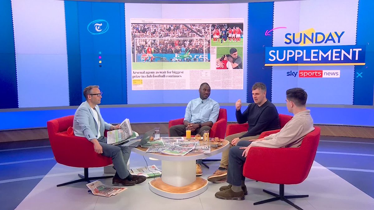 "Credit for having the bravery to stand up, with the world watching." The Sunday Supplement team praise Eberechi Eze's first season at Arsenal despite missing a penalty last night against PSG in the Champions League final 🤝