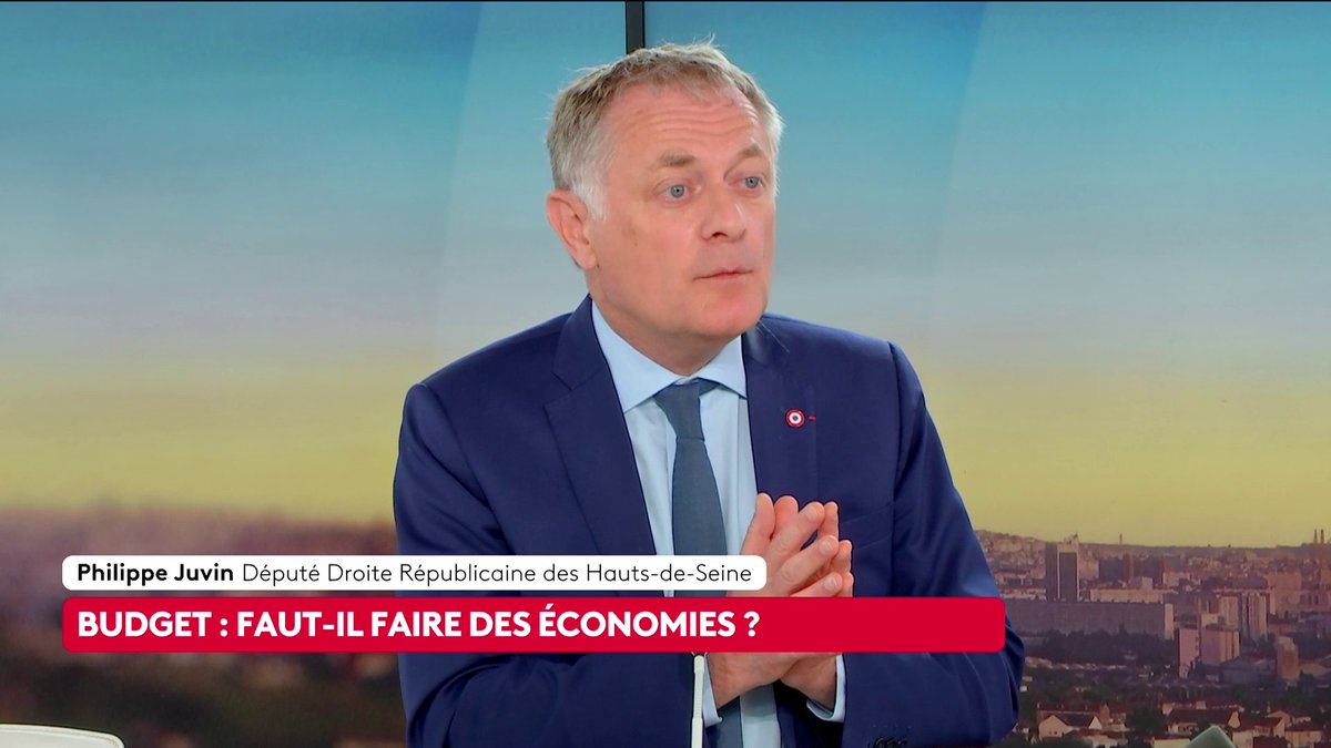 🔴 🗣 "Une année en plus travaillée, c'est 10 à 15 milliards d'euros de recettes fiscales en plus", assure le député LR Philippe Juvin, qui préconise de travailler plus longtemps, "au moins jusqu'à 67 ou 68 ans". #canal16