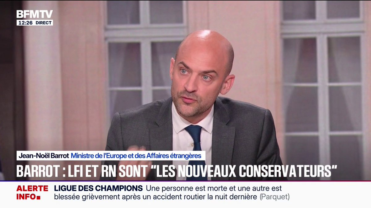 Jean-Noël Barrot: "Les extrêmes de droite comme de gauche ont en commun d'être les nouveaux conservateurs (...) qui n'ont comme seul projet politique que de dresser les Français les uns contre les autres"