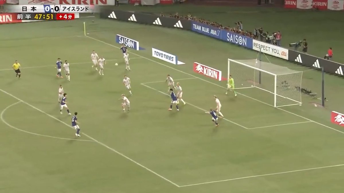 🏆キリンチャレンジカップ2026 ひとつになるから強くなる。 🇯🇵SAMURAI BLUE vs アイスランド代表🇮🇸 中村敬斗のクロスに冨安健洋がボレーで合わせる💥 地上波日テレ系＆TVerで只今放送中❗ ※一部地域除く ▶ 📱DAZNにて無料ライブ配信 #最高の景色を #サッカー日本代表