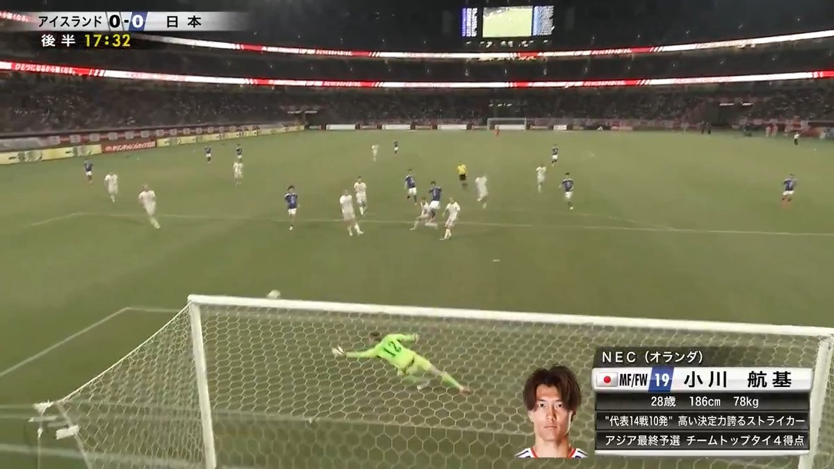 🏆キリンチャレンジカップ2026 ひとつになるから強くなる。 🇯🇵SAMURAI BLUE vs アイスランド代表🇮🇸 小川航基がコントロールシュートでゴールを狙う！ 地上波日テレ系＆TVerで只今放送中❗ ※一部地域除く ▶ 📱DAZNにて無料ライブ配信 #最高の景色を #サッカー日本代表