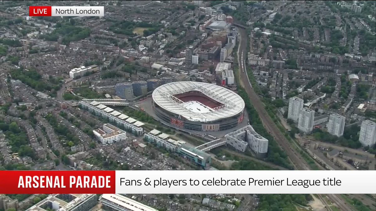 Watch the growing number of Arsenal fans lining the streets of North London and outside the club's Emirates stadium Live updates: 📺 Sky 501, Virgin 602, Freeview 233 and YouTube